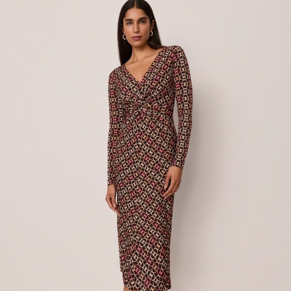 Ann Taylor Chain Link V-Neck Knit Dress
